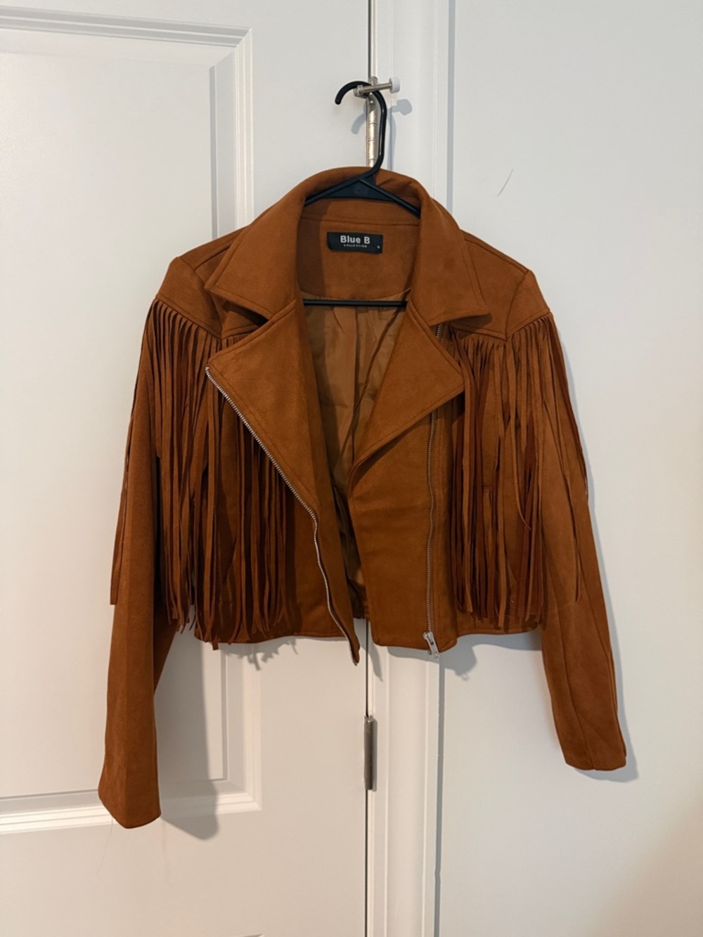 NWOT Blue B Women's Tan Suede Fringe Motorcycle Jacket’s